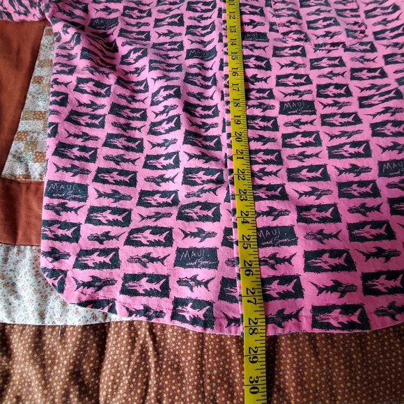 Maui and Son's Men's Short Sleeve Shirt. Hot Pink/Black. Homemade. LNPWC. - Picture 14 of 15